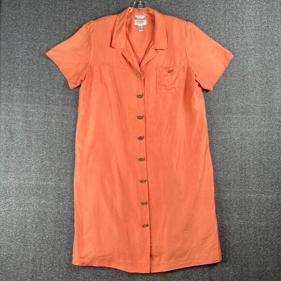 Talbots Pure Silk Womens Shirt Dress 14W Work Office Capsule Easter Minimal - Picture 2 of 16